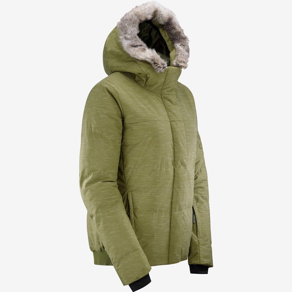 Olive green ski jacket womens hot sale